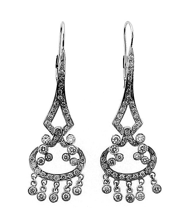 14KW Fashion Earrings with Diamonds: 1.60cts