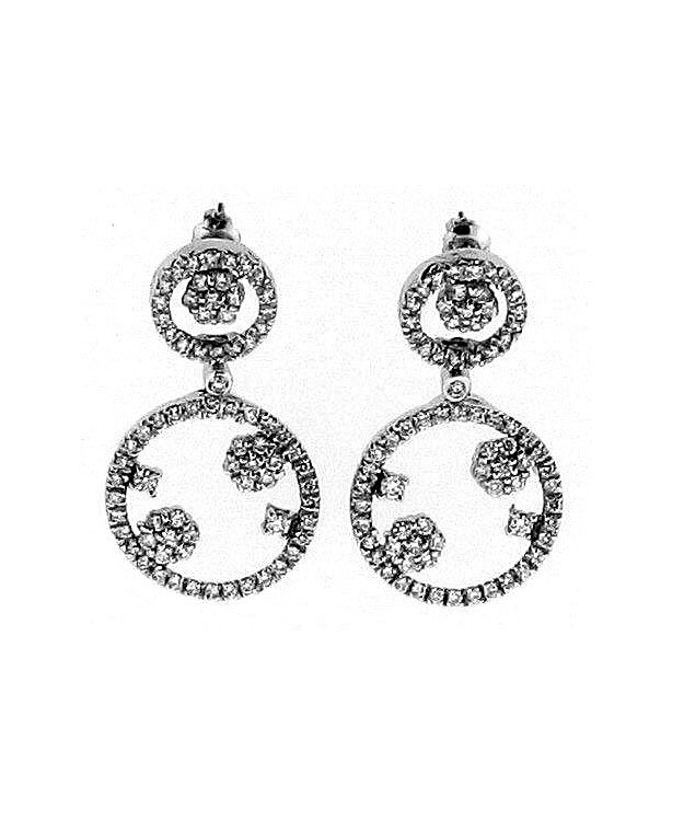 14KW Fashion Drop Earrings with Diamonds: 2.50cts