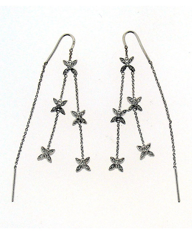 14KW Wire Drop Earring with Diamonds: 1.02cts - A