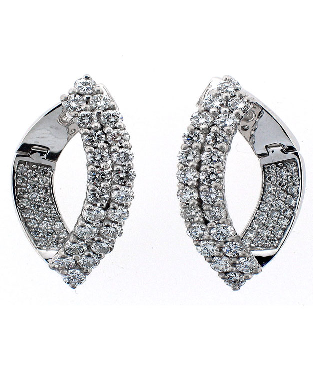 14KW Fashion Earrings with Diamonds: 2.80cts