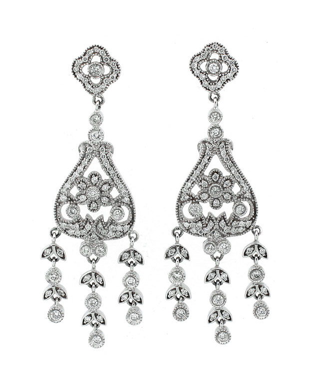 18KW Chandelier Style Earring with Diamonds: 1.56cts