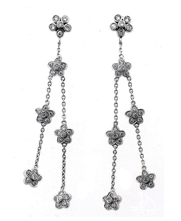 14KW Wire Drop Earring with Diamonds: 1.02cts
