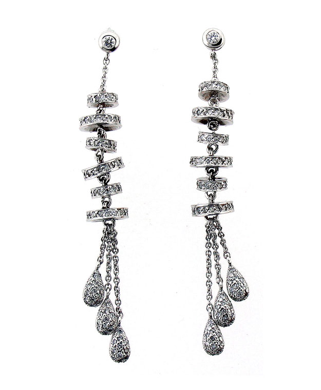14KW Pave Drop Earrings with Diamonds: 1.80cts