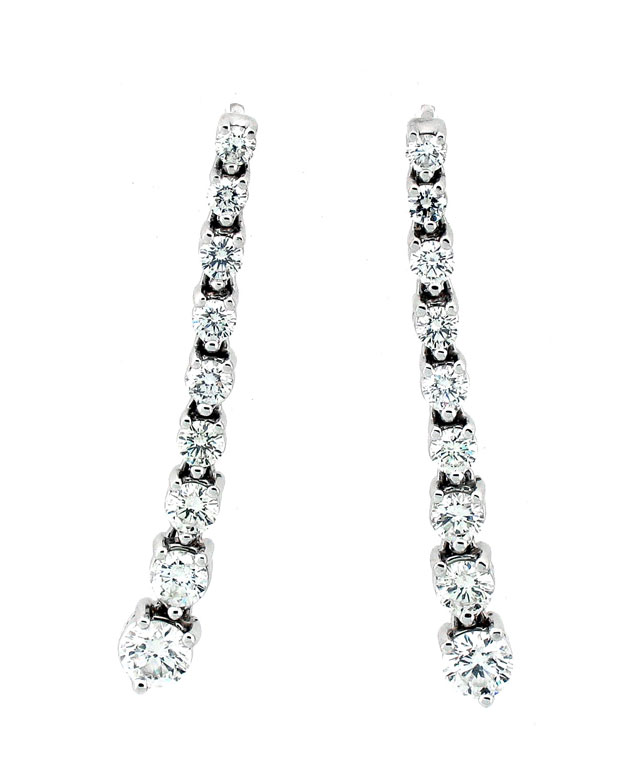 14KW Flexible 9-stone Drop Earrings with Diamonds: 2.75cts